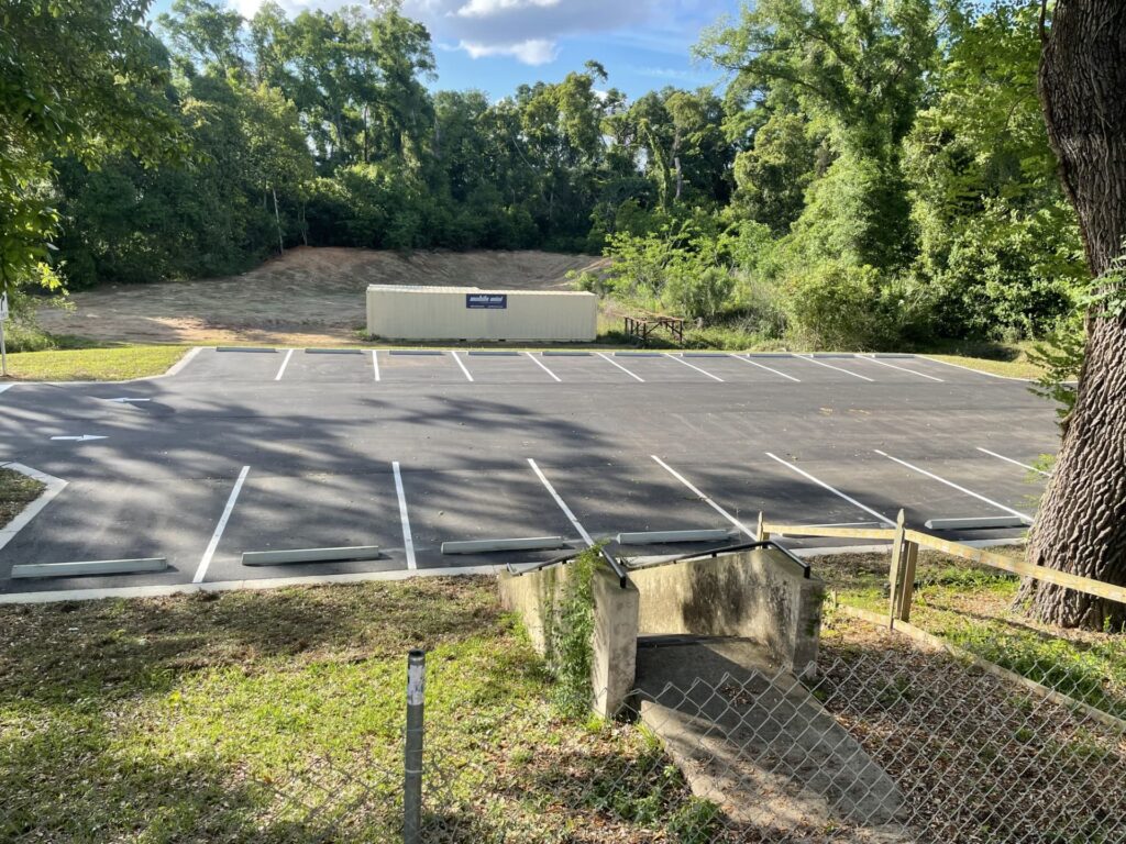 Completed parking lot with new stripes